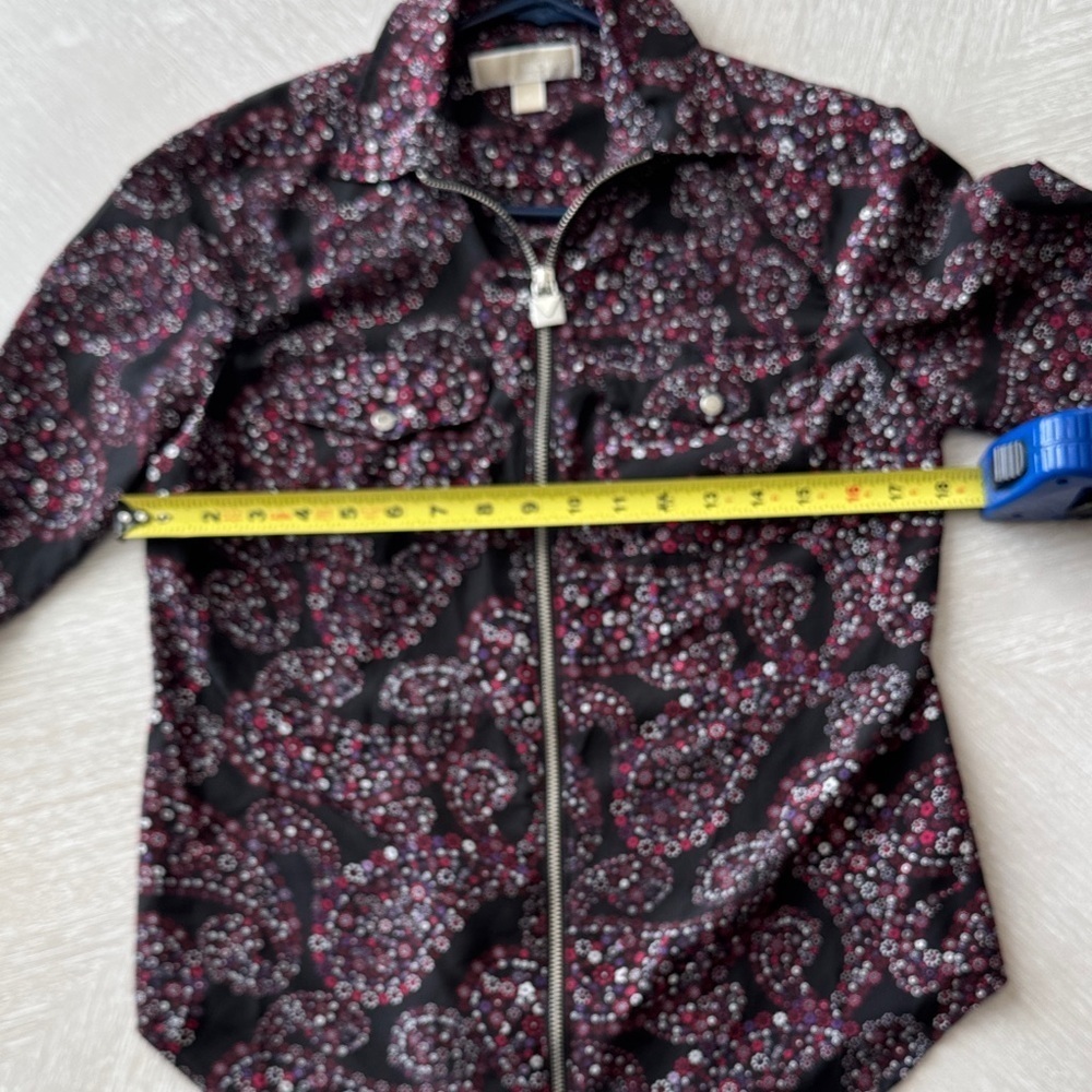 MICHAEL Michael Kors Black and Pink Paisley Jacket Small A049 - Picture 7 of 9
